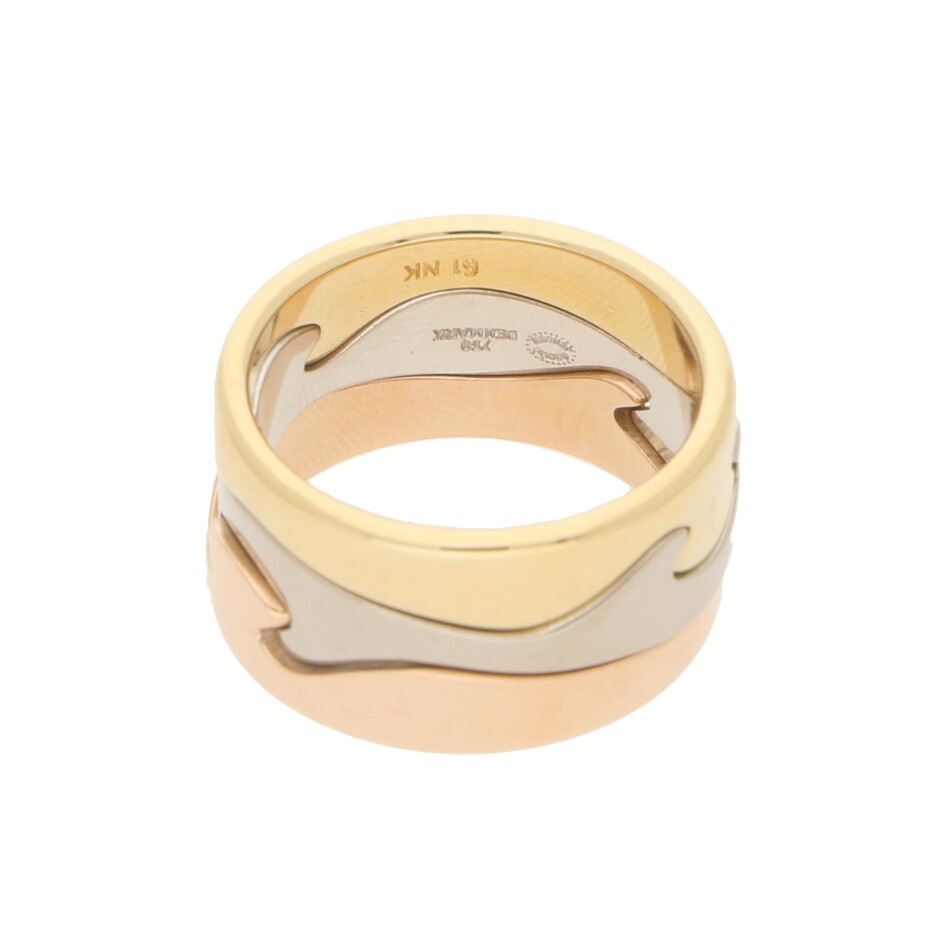 Georg Jensen Fusion Puzzle Ring in Tri-coloured Gold