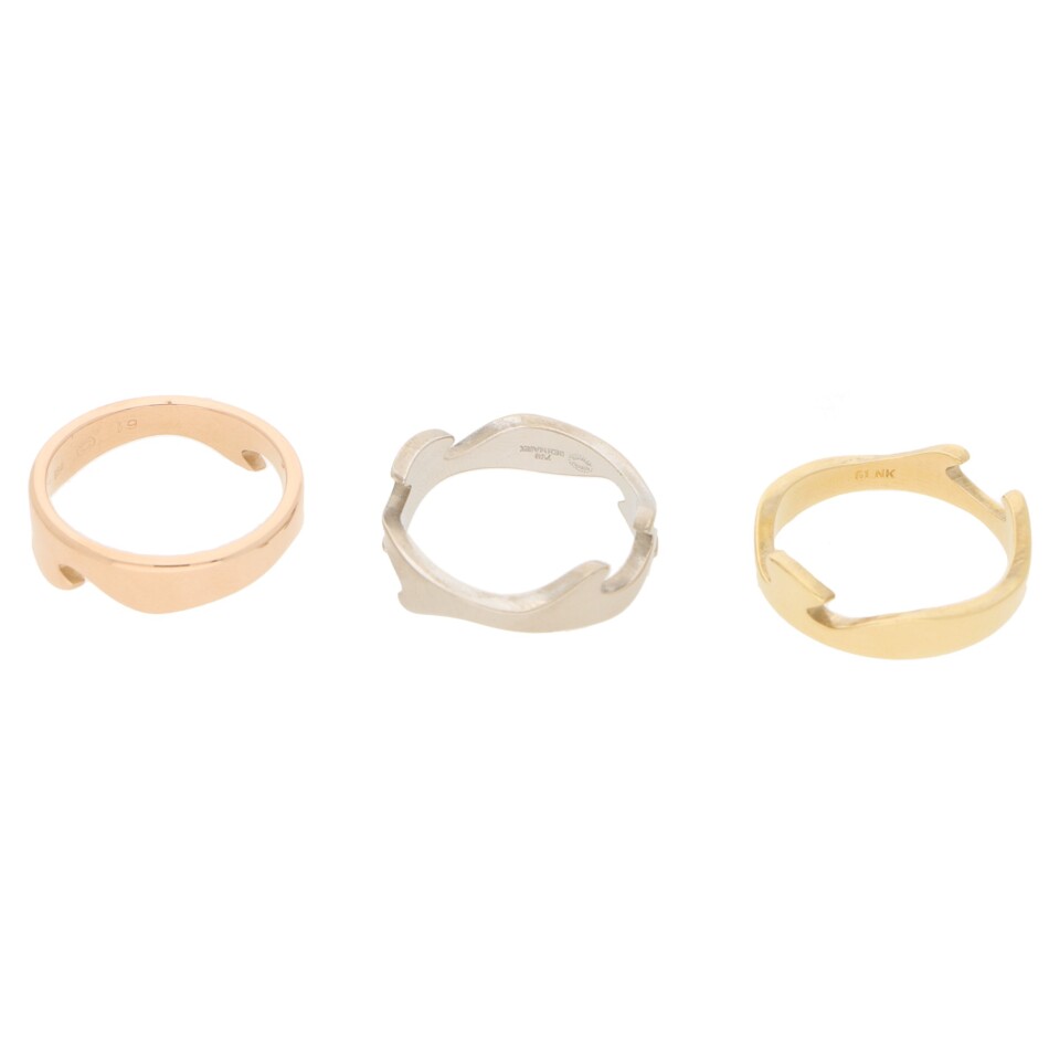 Georg Jensen Fusion Puzzle Ring in Tri-coloured Gold