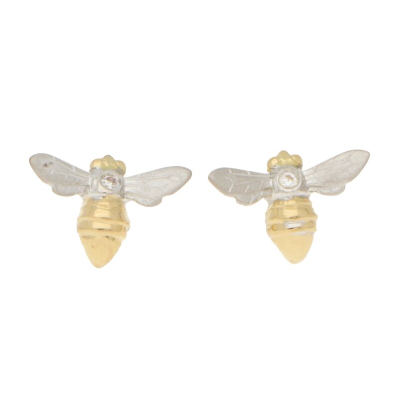 Diamond Bee Stud Earrings