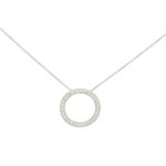 Diamond Circle Pendant Set in White Gold