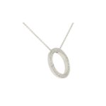 Diamond Circle Pendant Set in White Gold