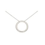 Diamond Circle Pendant Set in White Gold