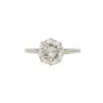 Certified Art Deco 2.59ct Transitional Cut Ring