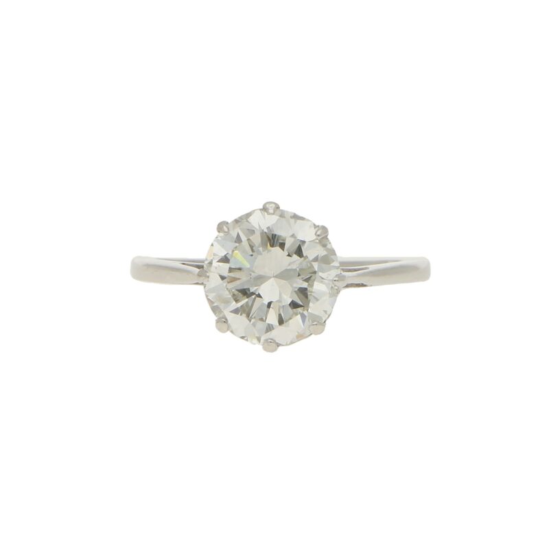 Certified Art Deco 2.59ct Transitional Cut Ring