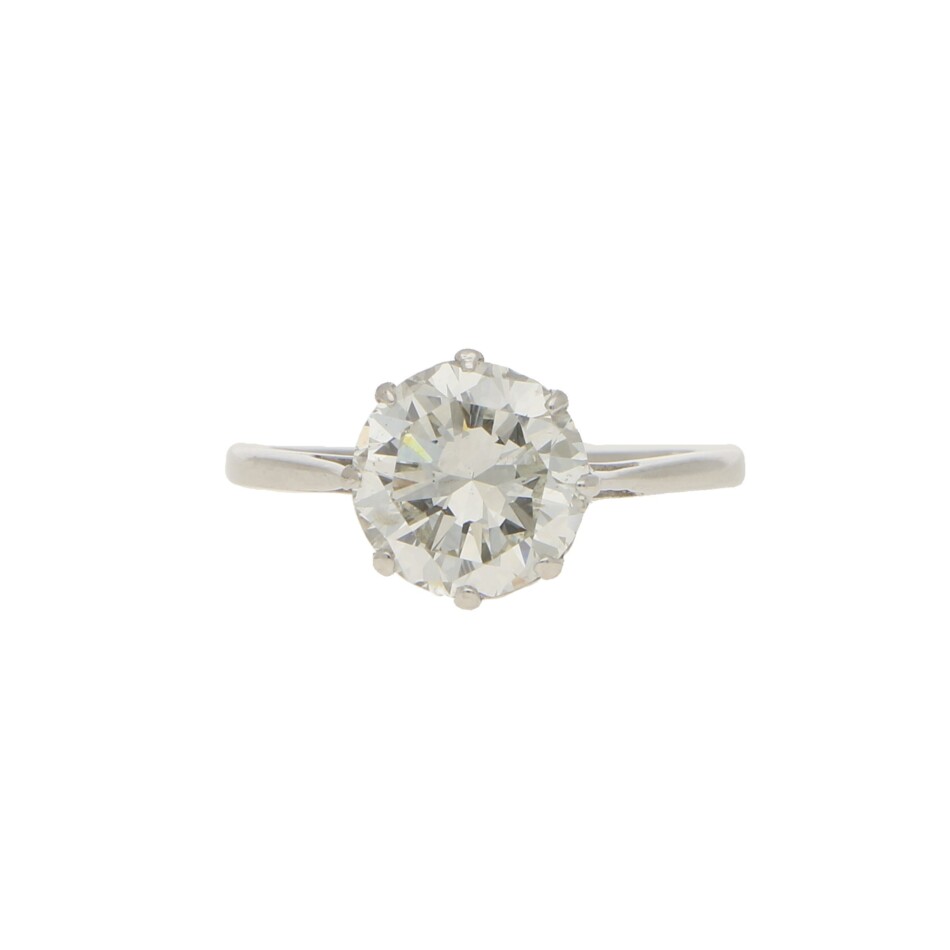 Certified Art Deco 2.59ct Transitional Cut Ring