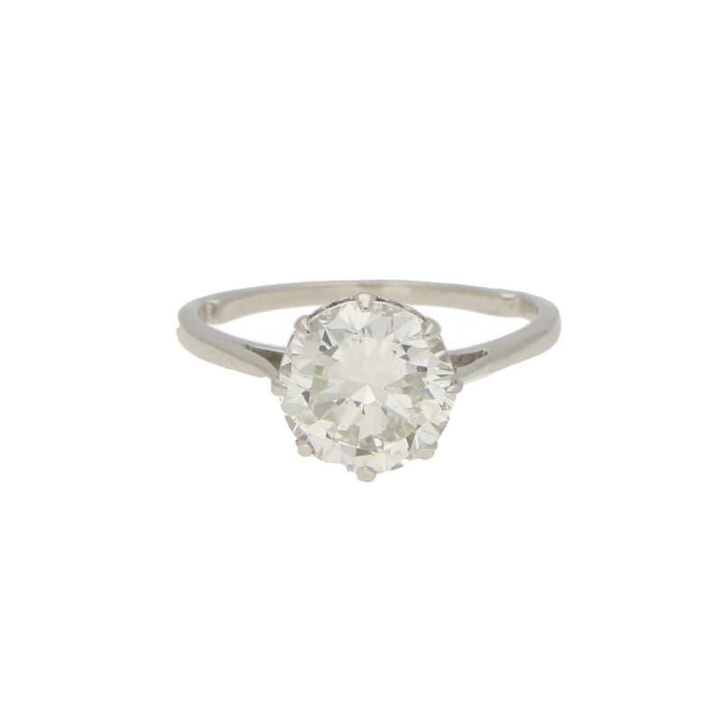 Certified Art Deco 2.59ct Transitional Cut Ring