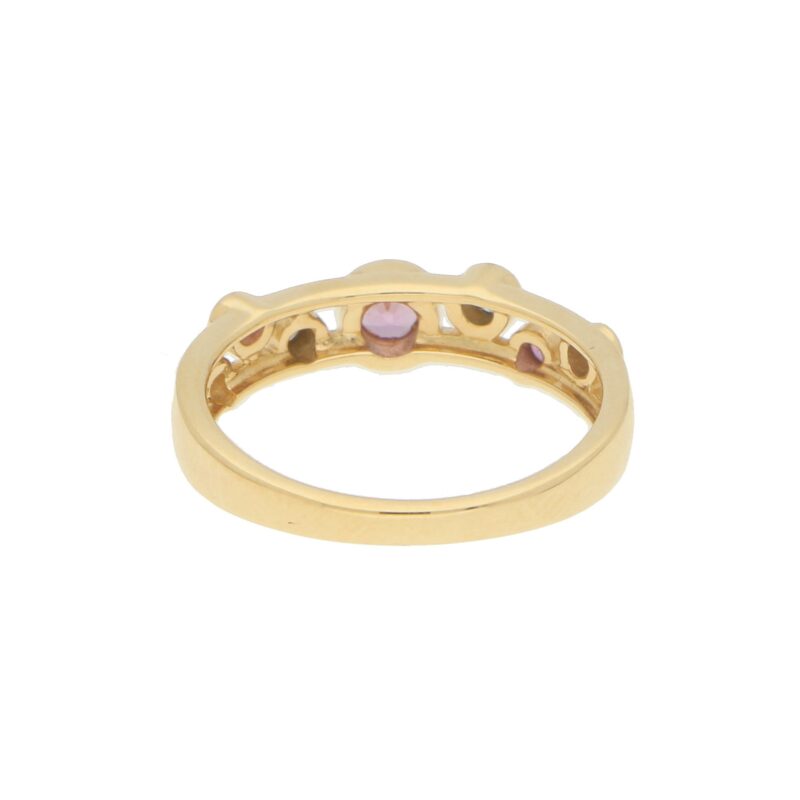 Pink Sapphire and Diamond Retro Bubble Ring