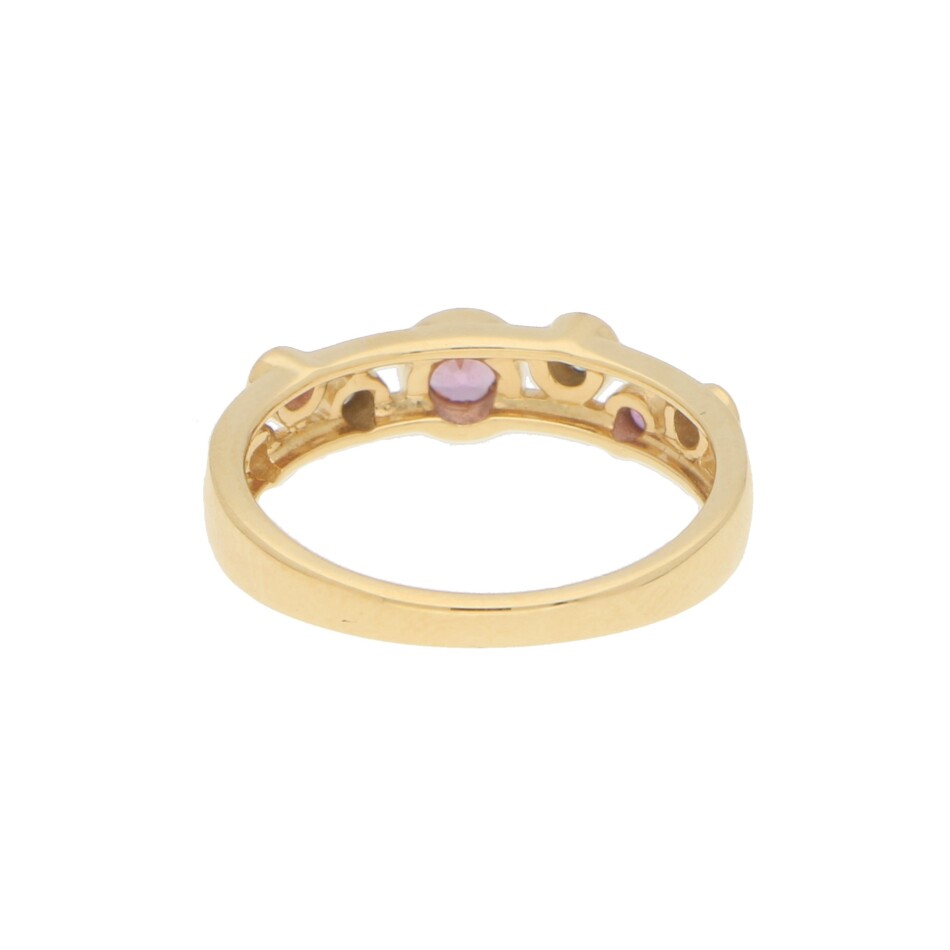 Pink Sapphire and Diamond Retro Bubble Ring