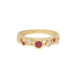 Ruby and Diamond Retro Bubble Ring