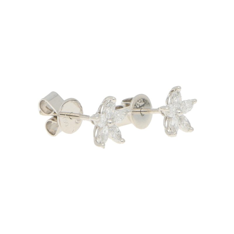 Marquise Diamond Flower Earrings