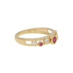 Ruby and Diamond Retro Bubble Ring