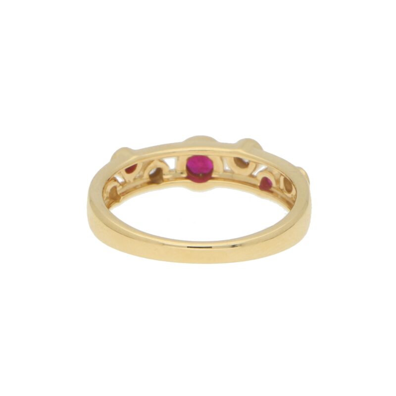 Ruby and Diamond Retro Bubble Ring