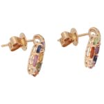 Rainbow Sapphire and Diamond Hoop Earrings