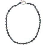 Black Pearl Sterling Silver Strand