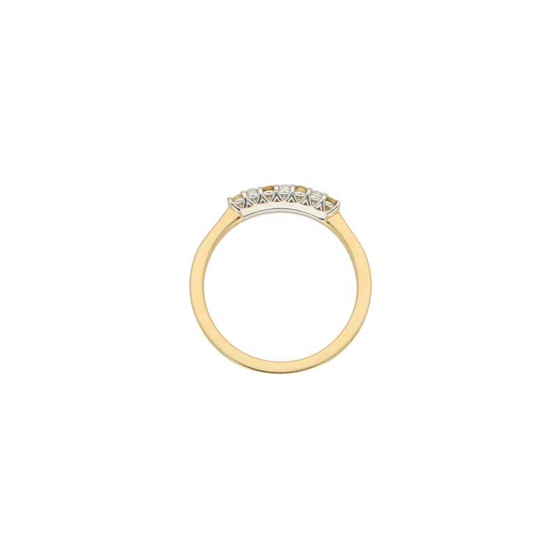 Natural Yellow Diamond Seven Stone Half Eternity Ring