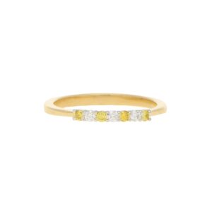 Natural Yellow Diamond Seven Stone Half Eternity Ring