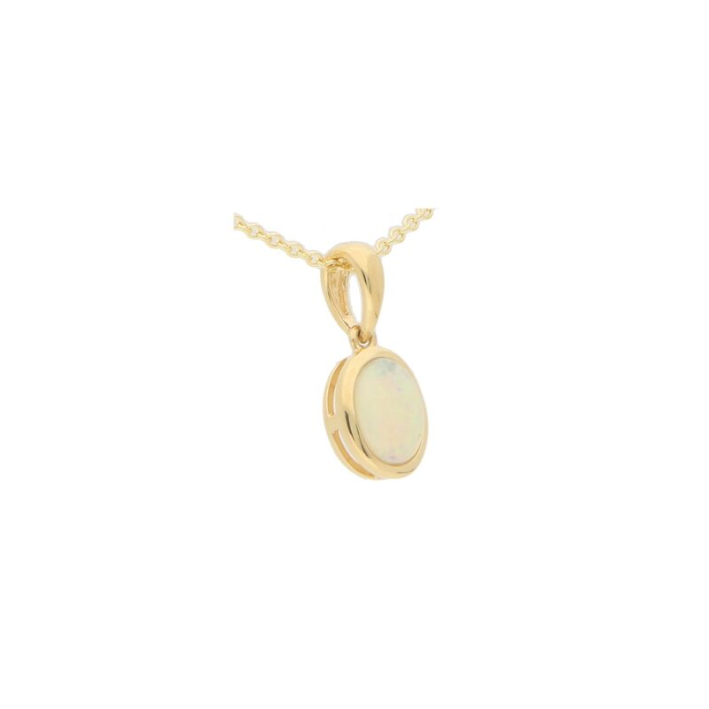 Opal Pendant Necklace Set in Yellow Gold