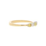 White and Natural Yellow Diamond Half Eternity Ring