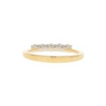 White and Natural Yellow Diamond Half Eternity Ring