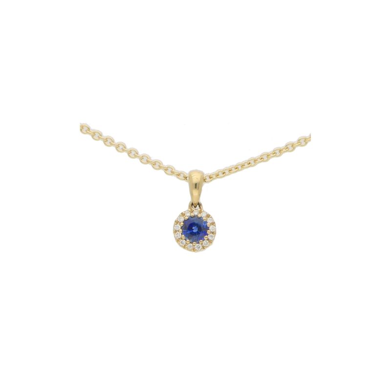 Sapphire and Diamond Cluster Pendant