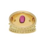 Ruby and Diamond Etruscan Revival Dress Ring