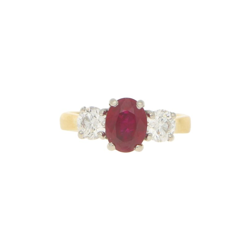 Certified Ruby and Diamond Trilogy Ring