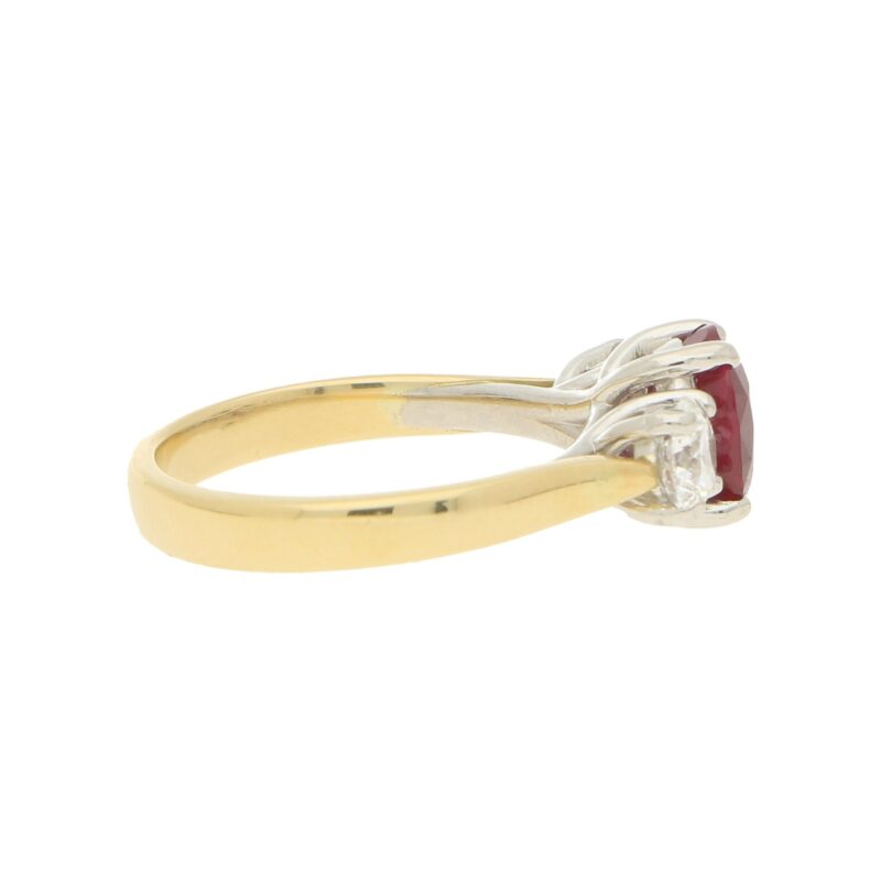 Certified Ruby and Diamond Trilogy Ring