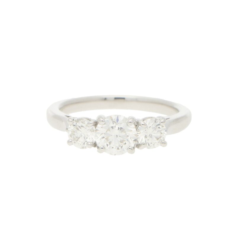 GIA Certified Three Stone Diamond Ring in Platinum