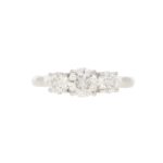 GIA Certified Three Stone Diamond Ring in Platinum