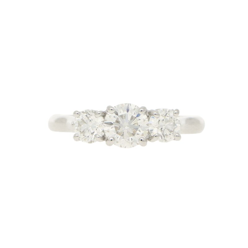 GIA Certified Three Stone Diamond Ring in Platinum