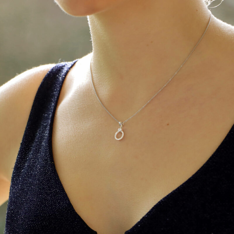 Diamond Circle Promise Ring Necklace