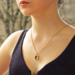 Vintage Cartier La Dona Citrine and Diamond Pendant