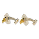 Eagle cufflinks with rock crystal carved heads