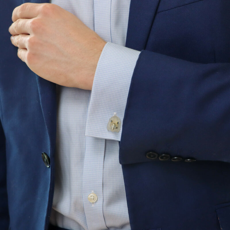 Eagle cufflinks with rock crystal carved heads