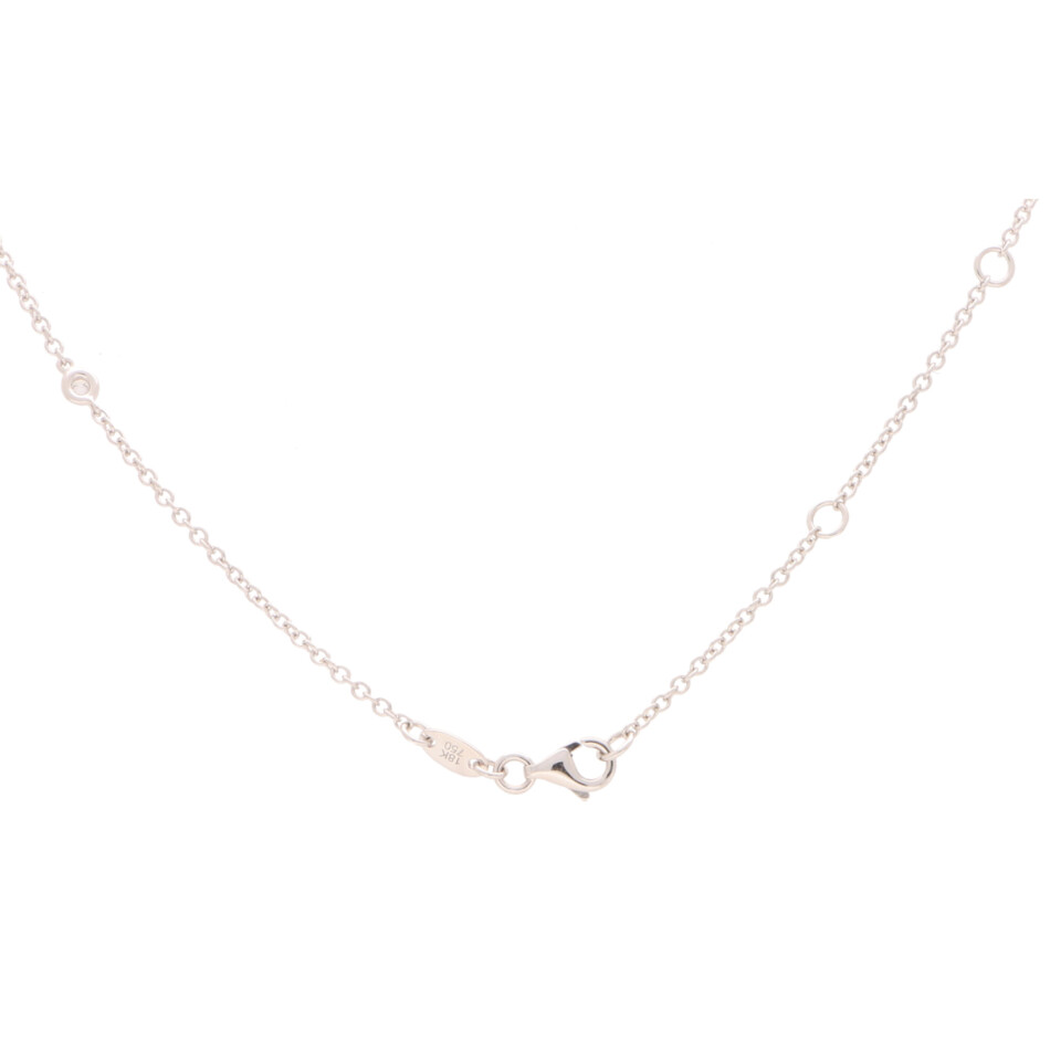 Contemporary Articulated Diamond Feather Necklace in White Gold