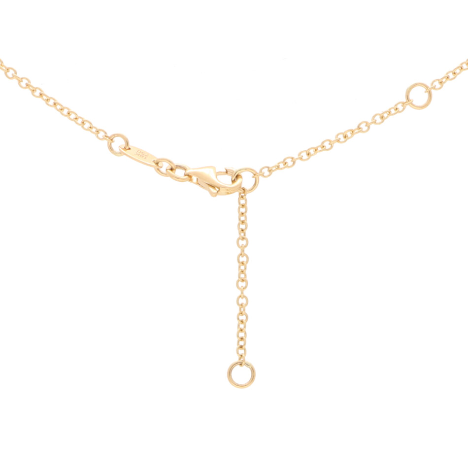 Contemporary Articulated Diamond Feather Necklace in Yellow Gold