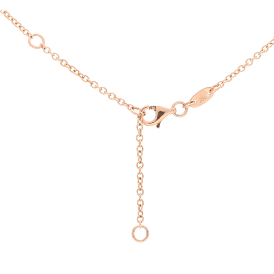 Contemporay Articulated Diamond Feather Necklace in Rose Gold