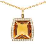 Vintage Cartier La Dona Citrine and Diamond Pendant