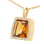 Vintage Cartier La Dona Citrine and Diamond Pendant