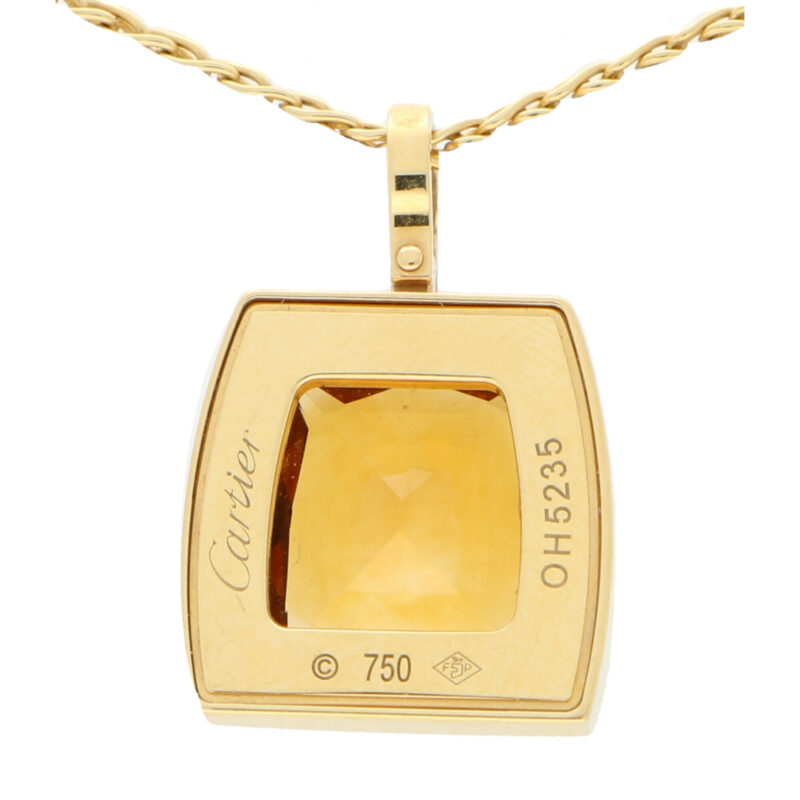 Vintage Cartier La Dona Citrine and Diamond Pendant