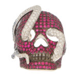 Theo Fennell Ruby and Diamond Skull and Snake Ring