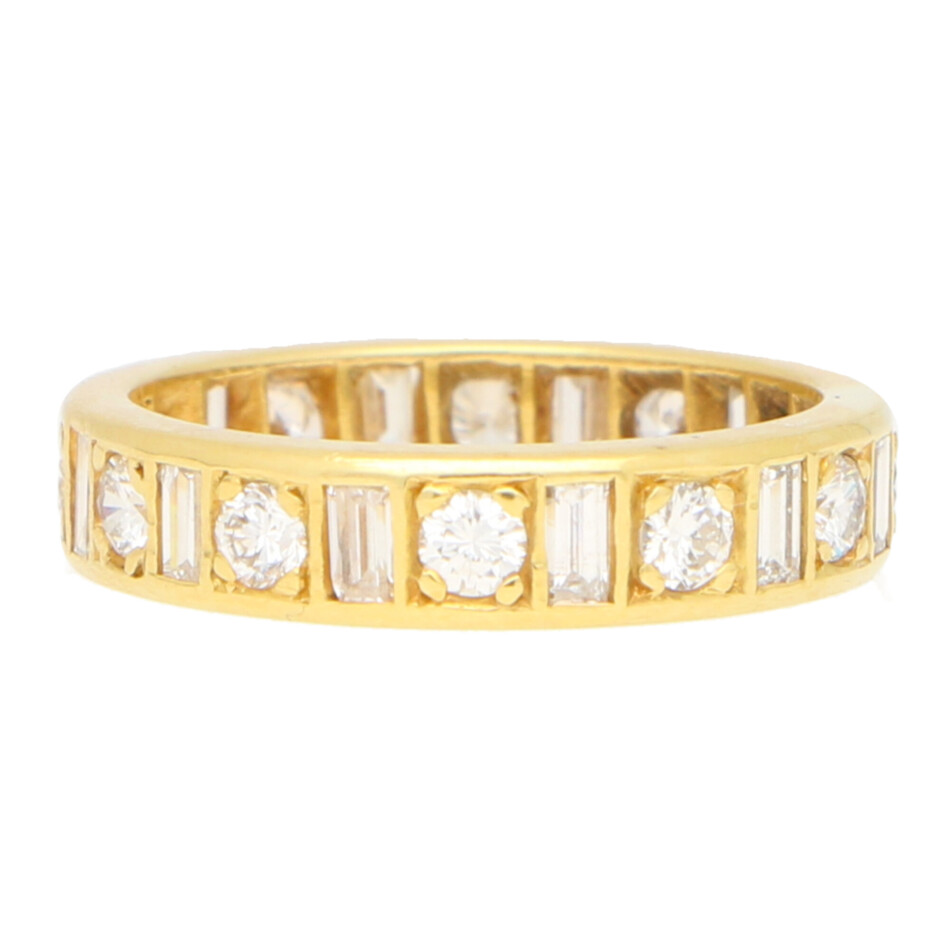 Baguette and Round Cut Diamond Full Eternity