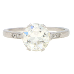 Art Deco 1.85 Old European Cut Diamond Solitaire