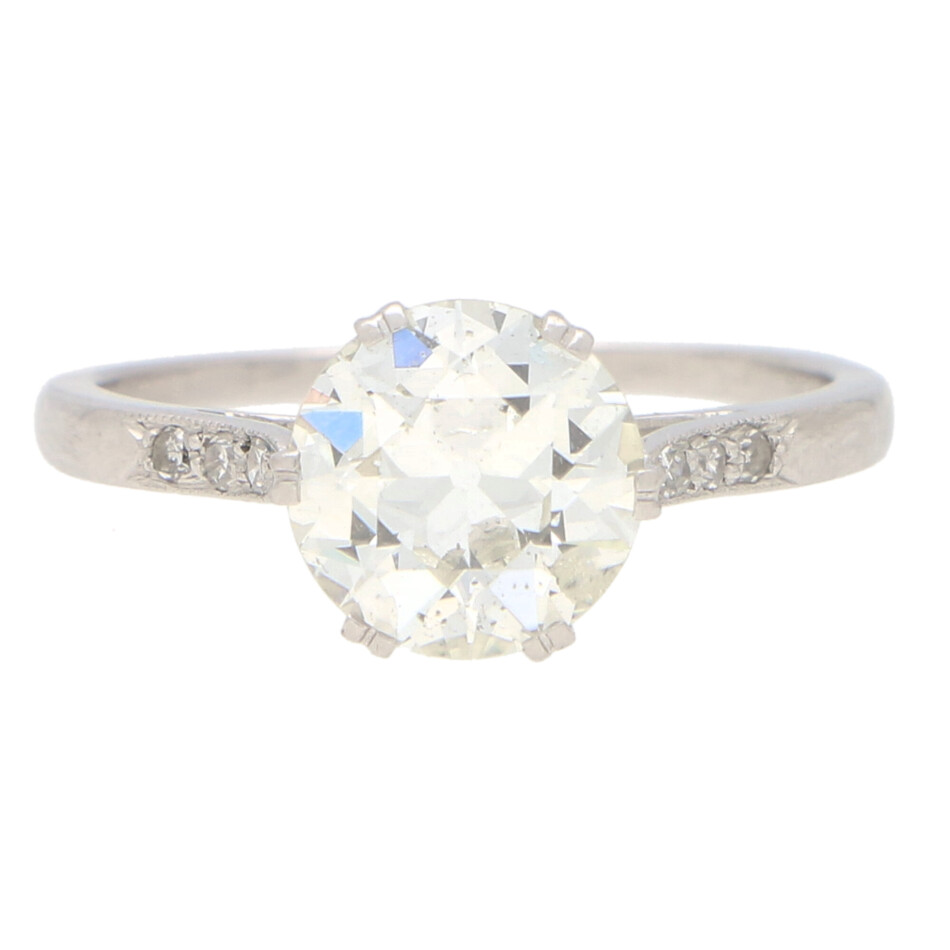 Art Deco 1.85 Old European Cut Diamond Solitaire