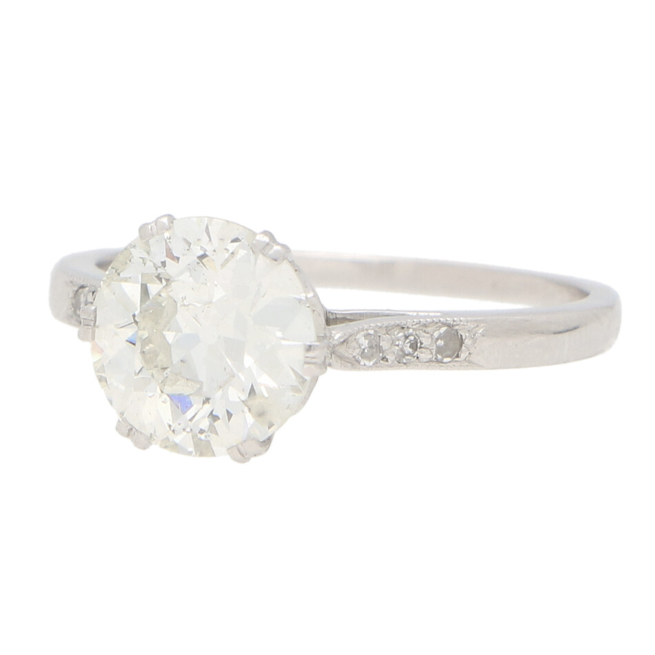 Art Deco 1.85 Old European Cut Diamond Solitaire
