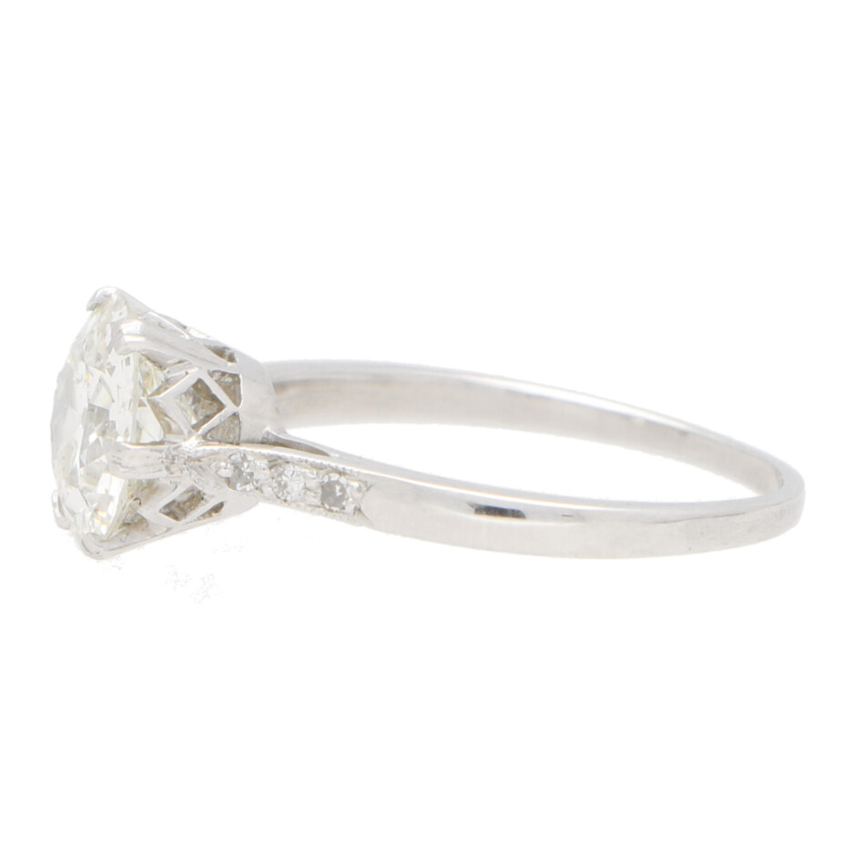 Art Deco 1.85 Old European Cut Diamond Solitaire