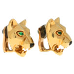 Cartier Emerald Eye Panther Clip Earrings