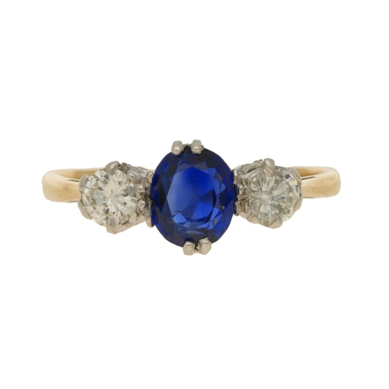 Sapphire and Diamond Trilogy Ring