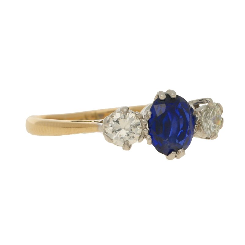 Sapphire and Diamond Trilogy Ring