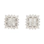 Princess Cut Diamond Stud Earrings in White Gold